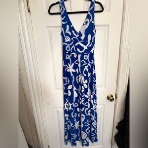 Lilly Pulitzer Oceanic Blue and White Maxi Dress